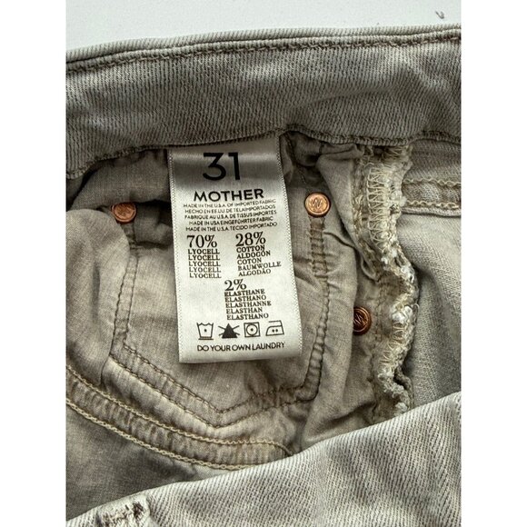Mother The Looker Low Rise Pop! Jeans in Driftwood Light Brown Skinny Size 31 - Picture 11 of 13